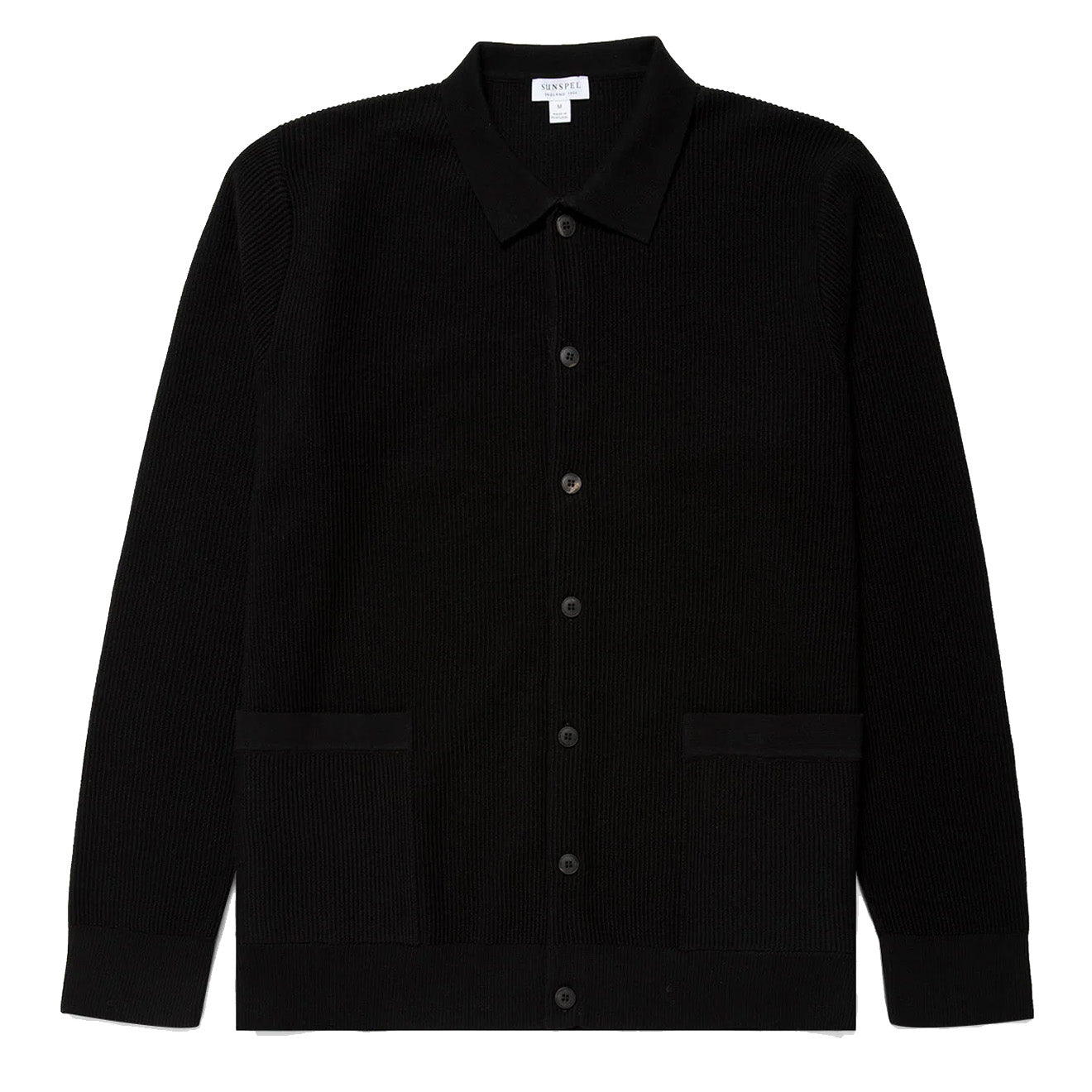 Sunspel Knitted Jacket Black - The Sporting Lodge