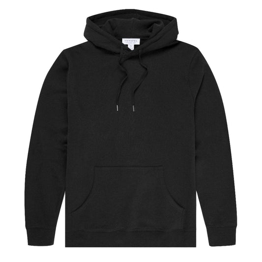 Sunspel Loopback Overhead Hoody Black - The Sporting Lodge