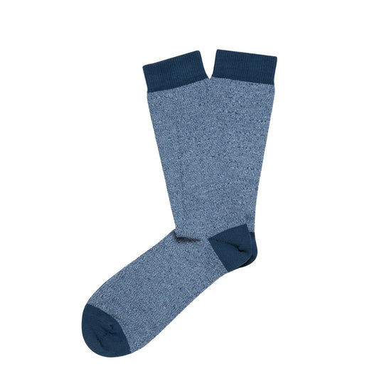 Sunspel Organic Cotton Socks Teal / Storm Blue Twist - The Sporting Lodge