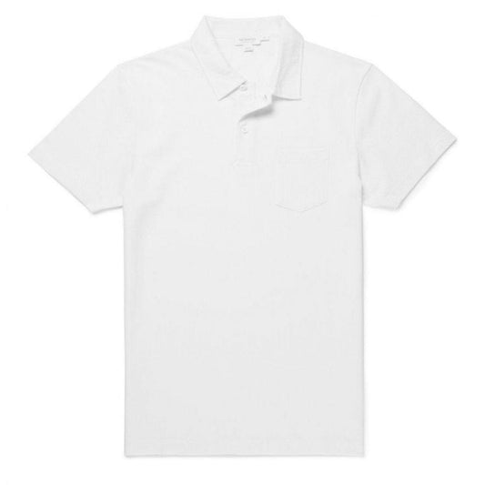Sunspel Riviera S/S Polo Shirt White - The Sporting Lodge